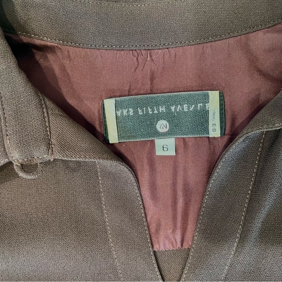 TOM & LINDA PLATT Brown Keyhole Short Dress Size 6 Vintage Classic Tunic Jersey - Picture 9 of 9